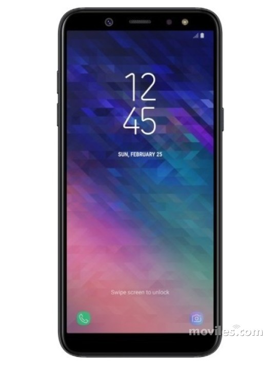 Photos Varias vistas de Samsung Galaxy A6 (2018) Bleu y Doré y Lila y Noir. Détail de l'écran: Varias vistas